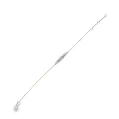Pulsera fina de diamantes en forma de marquesa en oro blanco de 18 quilates
