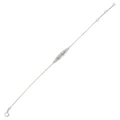 Slim Marquise-shaped Diamond Bracelet in 18K White Gold