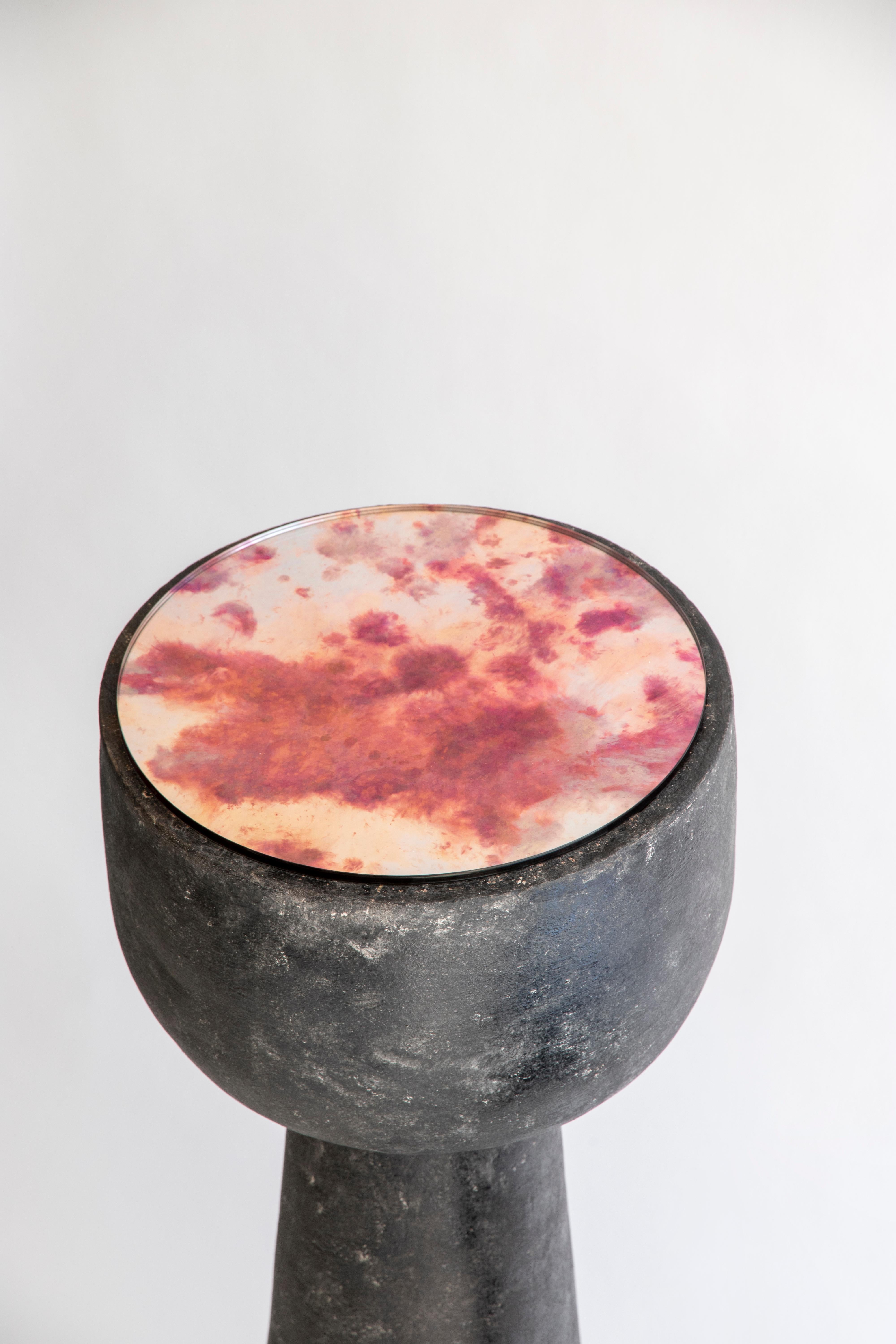 Post-Modern Slim Neroterra 3 Side Table by ZPS Studio For Sale
