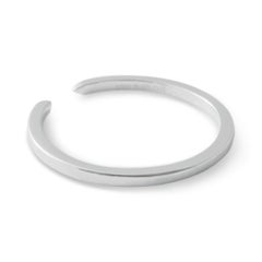 Slim Open Ring in 18 Karat White Gold with White Diamonds by Allison Bryan