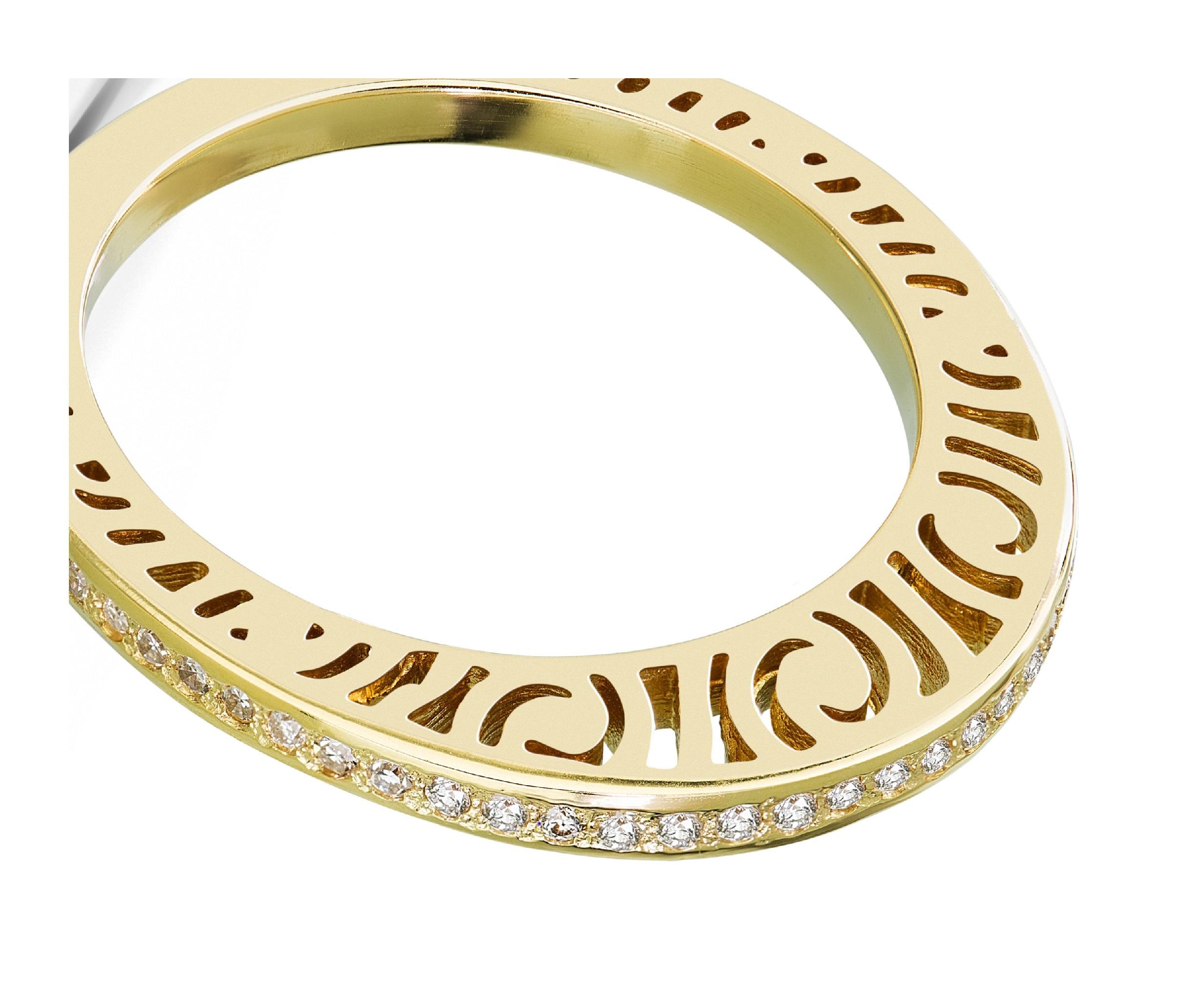 Round Cut Slim Orion Stacking Ring with Diamonds For Sale