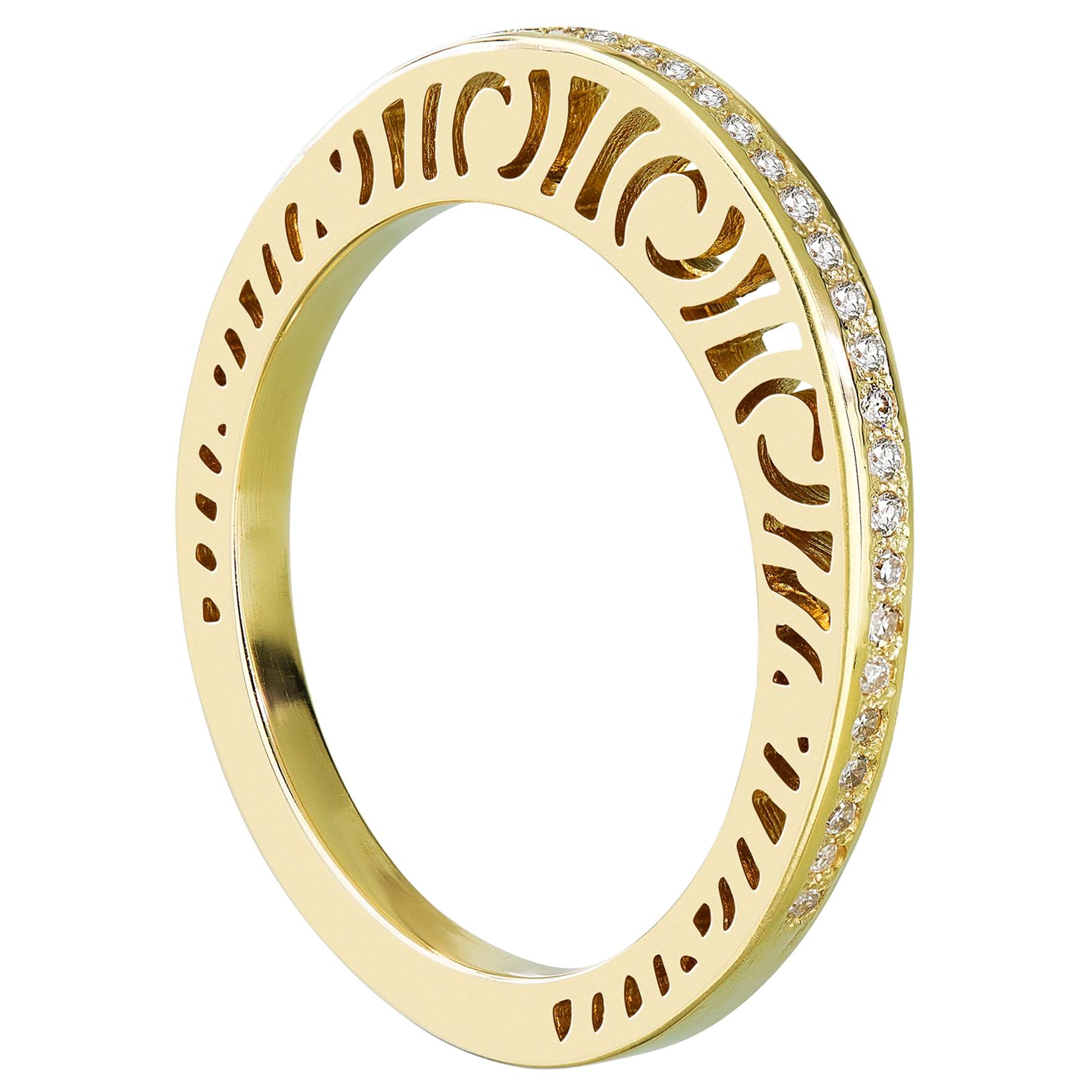 Slim Orion Stacking Ring with Diamonds For Sale