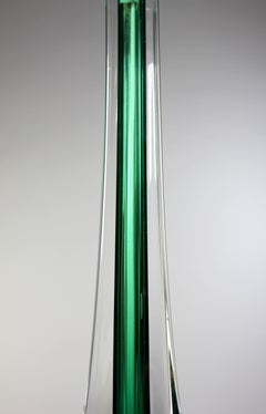 Grüne Kunstglaslampe von Paul Kedelv für Flygsfors, 1950er Jahre, Schweden
