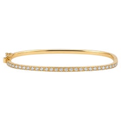 Schmales Pavé-Eternity-Armband mit Naturdiamanten aus 14-karätigem Massivgold (zertifiziert)