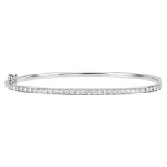 Brazalete fino «Eternity» con pavé de diamantes naturales en oro macizo de 14k (certificado)