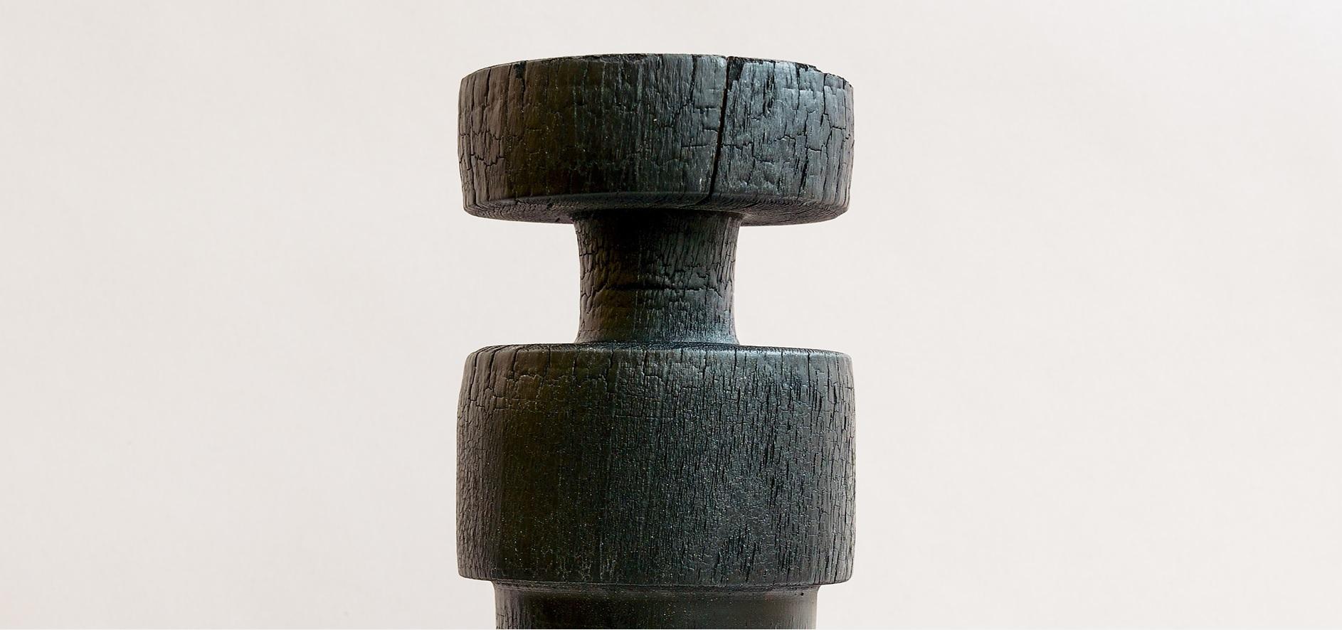 Post-Modern Slim Revolved Burnt Beech Vase by Daniel Elkayam For Sale
