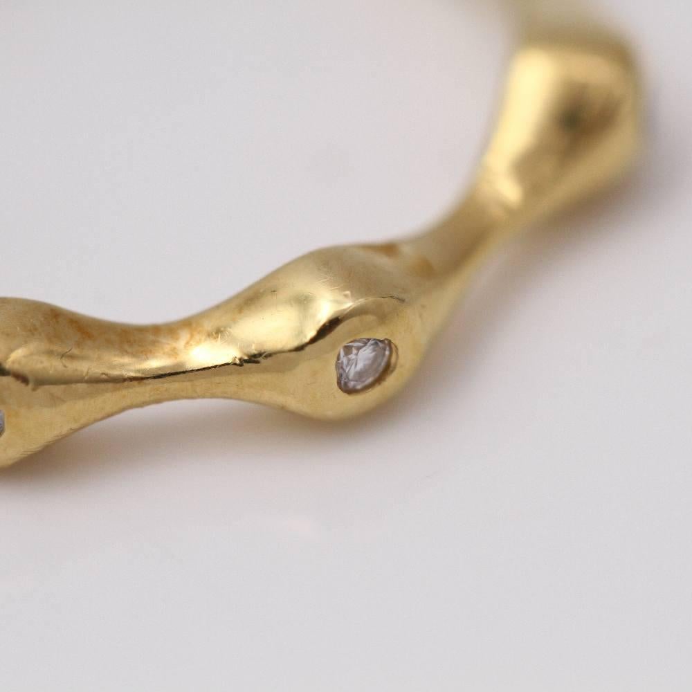 Ring in Yellow Gold for woman  8x Brilliant Cut Diamonds with approximate total weight of 0,15 cts. in H/Si quality  18kt Yellow Gold  3,68 grams.  This ring is in a very good state of preservation  Ref.:Ring in Yellow Gold for woman  8x Brilliant