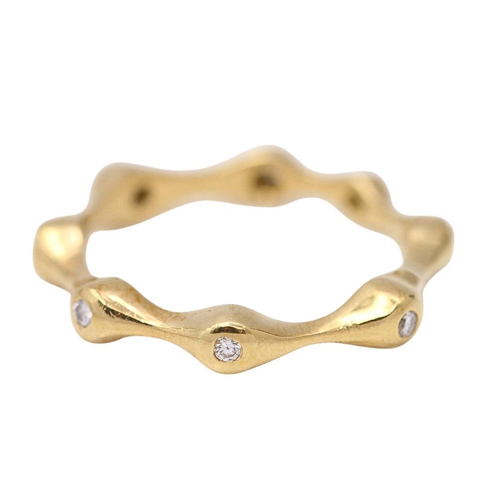 SLIM Ring in Gold and Diamonds In Good Condition For Sale In Barcelona, CT