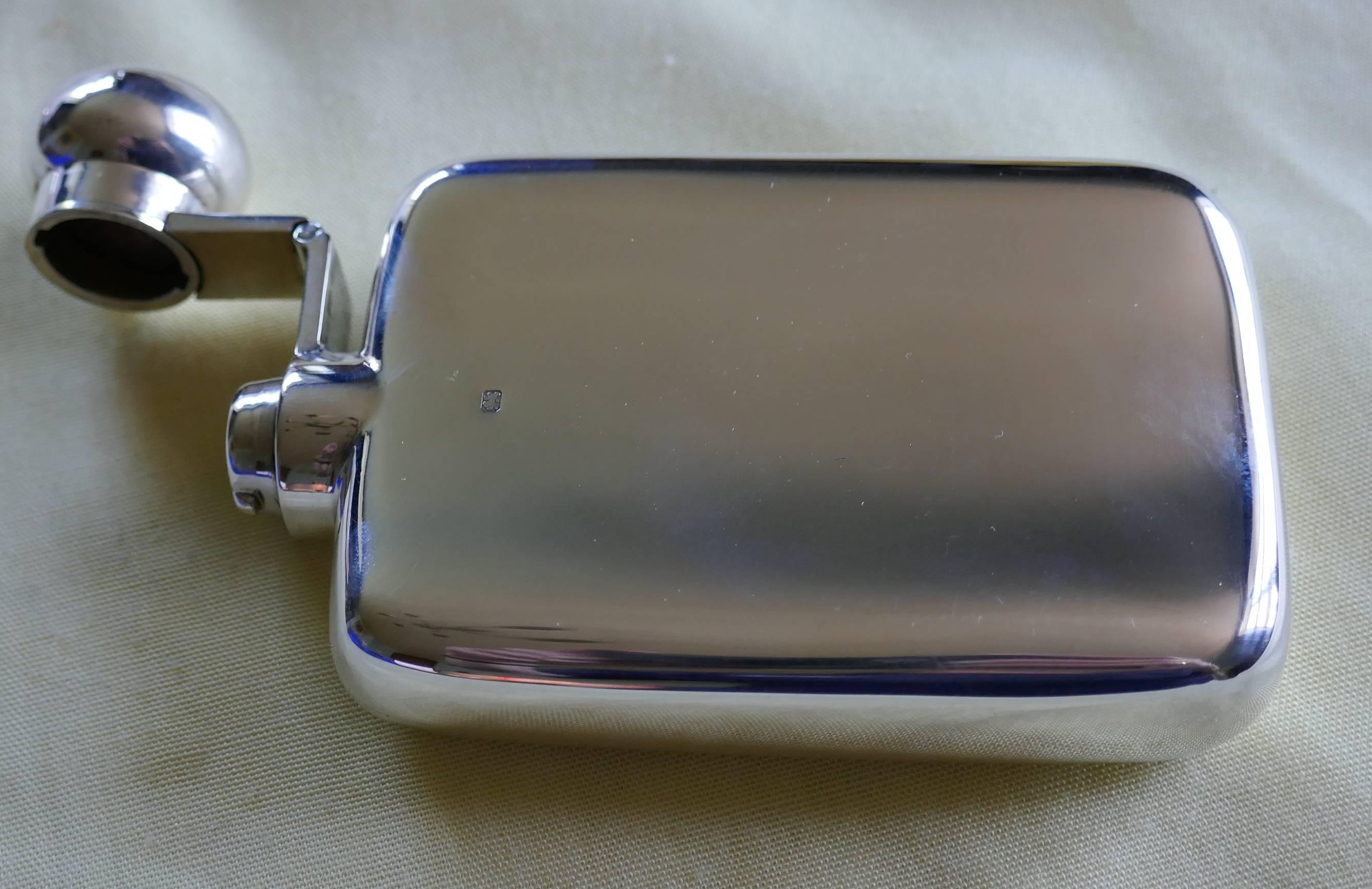 Art Deco Slim Silver Hallmarked Hip Flask, Robert Pringle & Sons