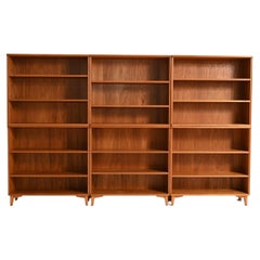 Slim Teak Bookcase with Feet, Two Parts