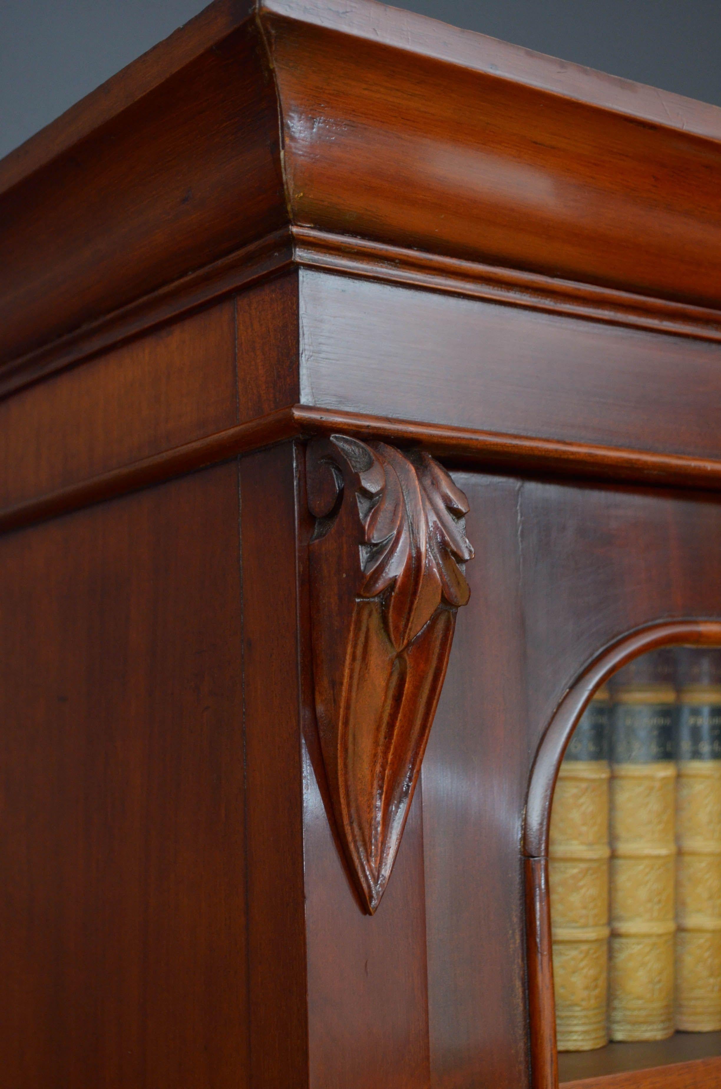 Slim Victorian Mahogany Bookcase 1