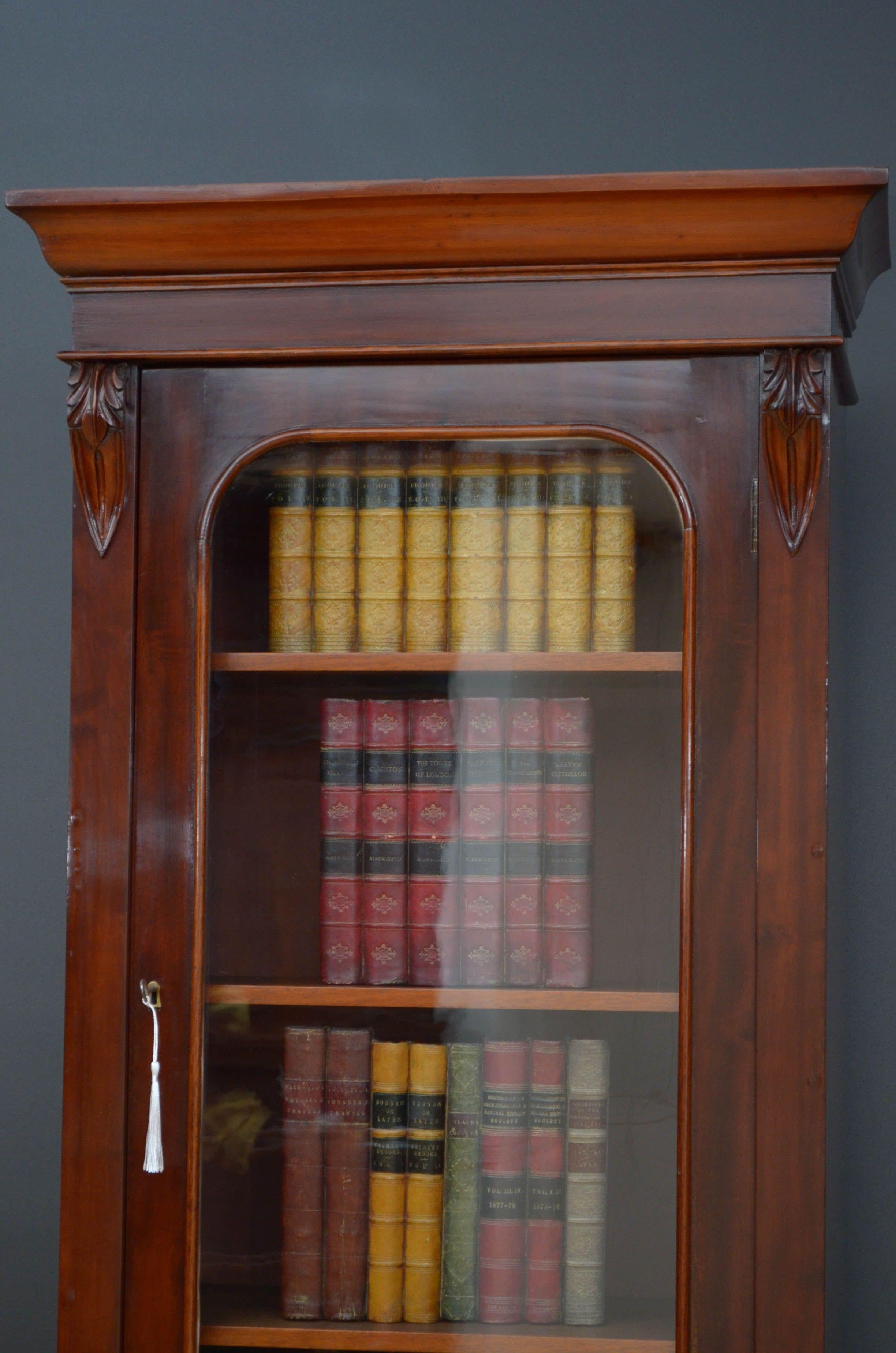 Slim Victorian Mahogany Bookcase 3