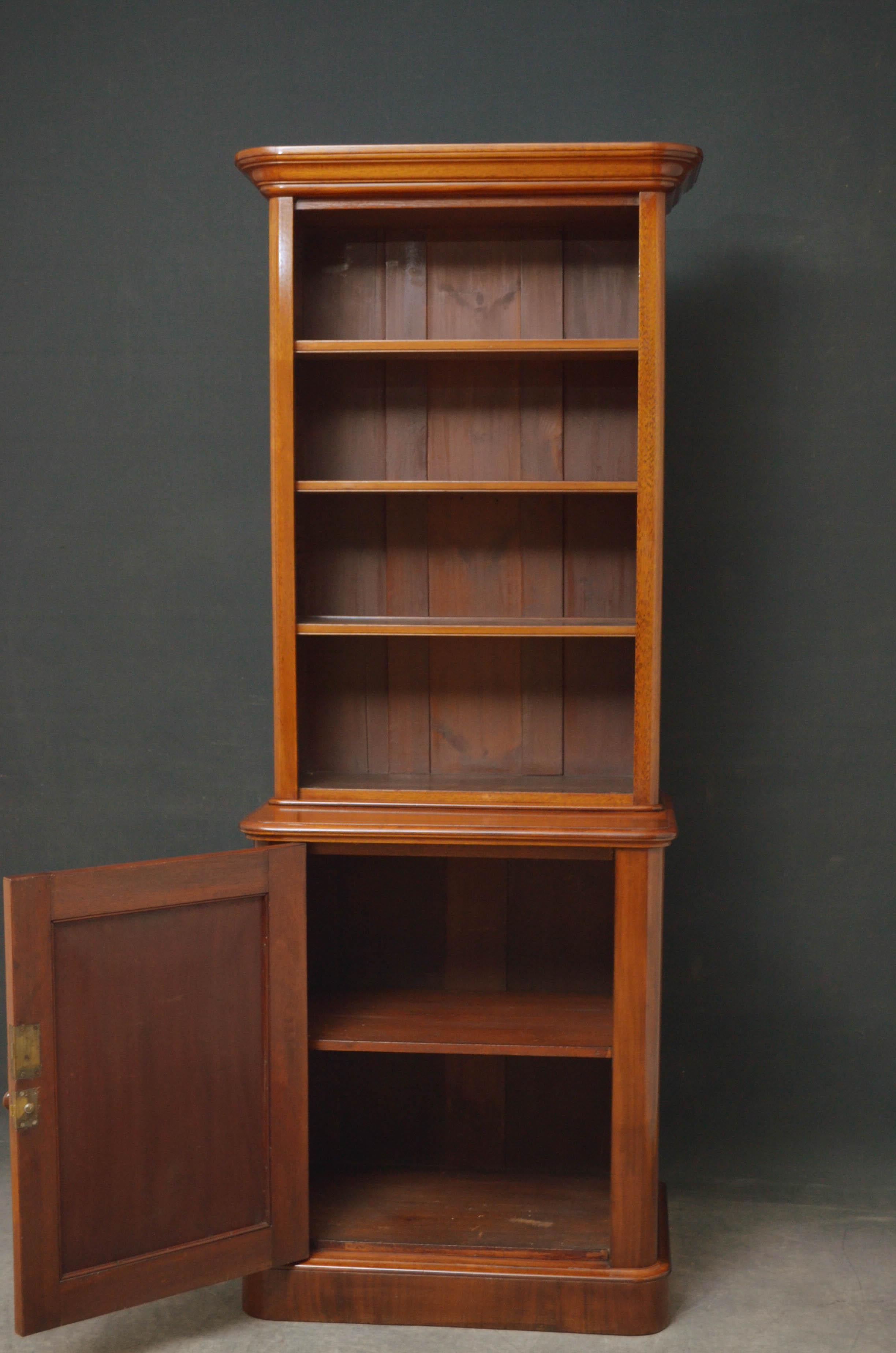 Slim Victorian Mahogany Bookcase 1