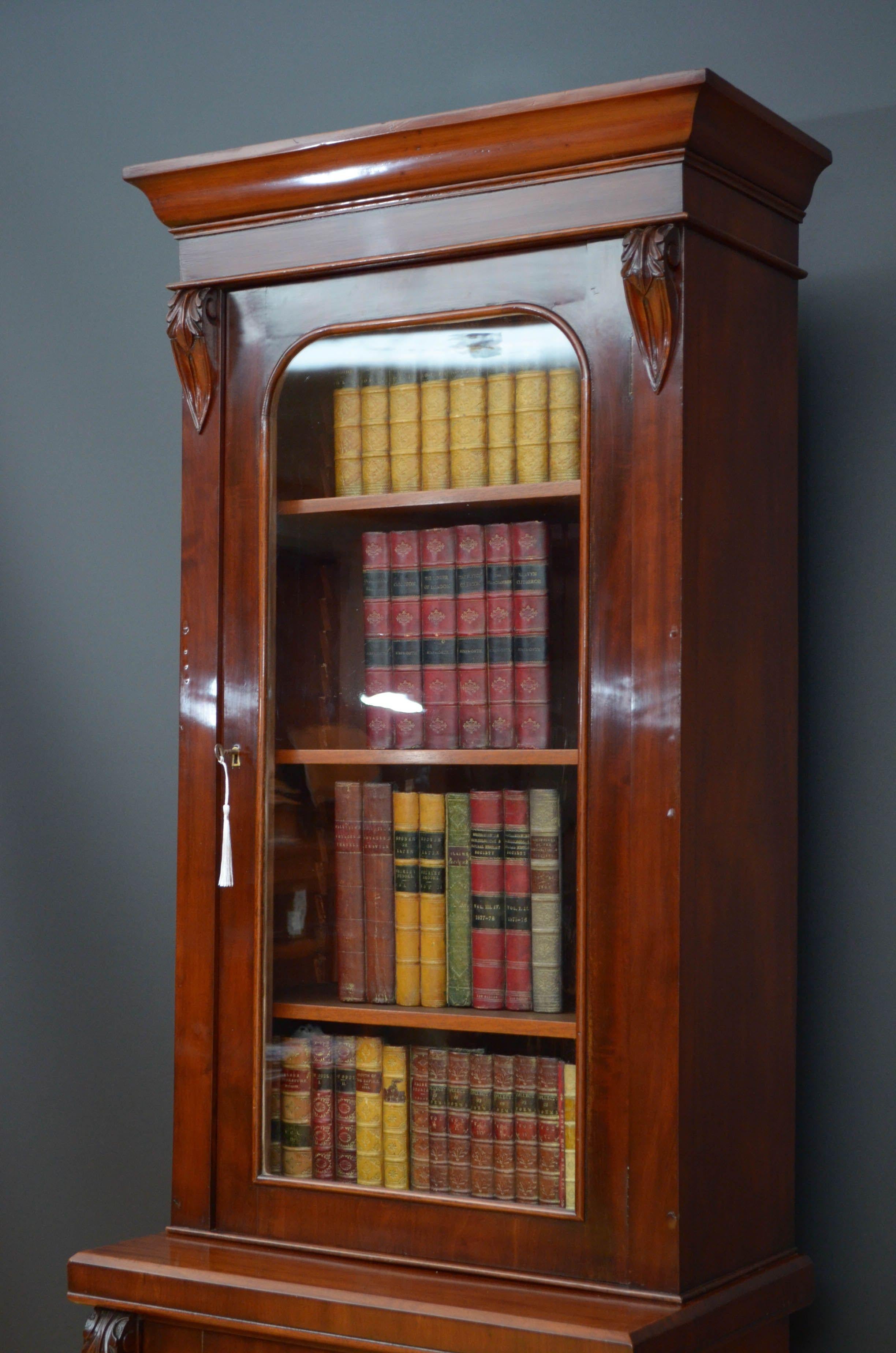 Slim Victorian Mahogany Bookcase 4