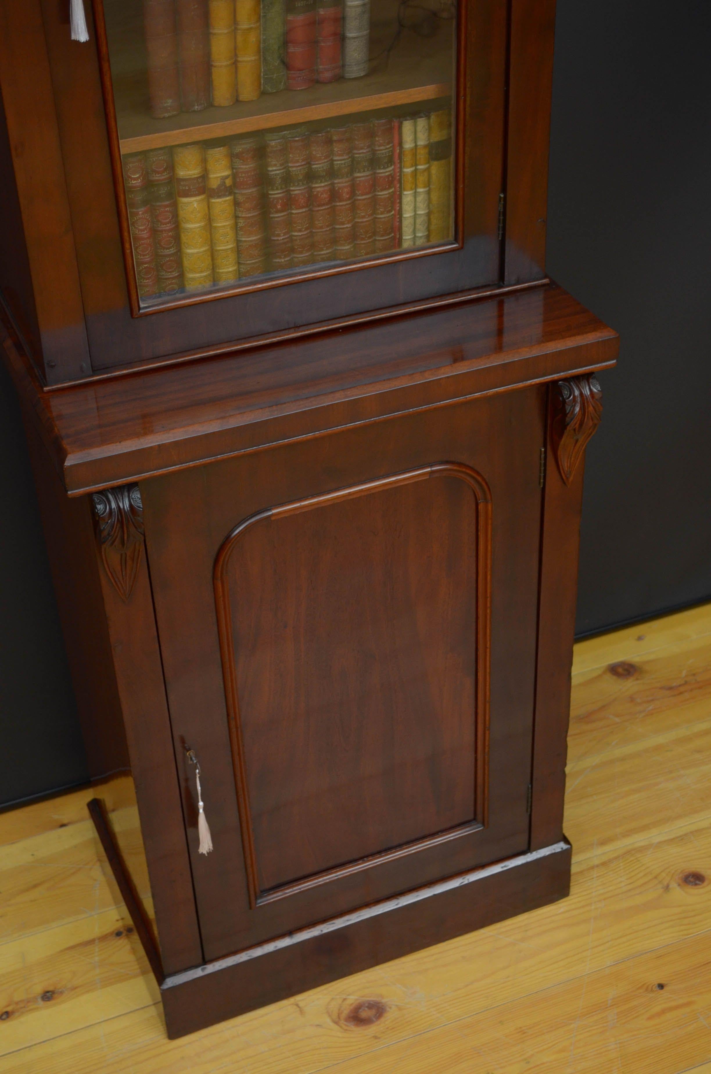 Slim Victorian Mahogany Bookcase 5