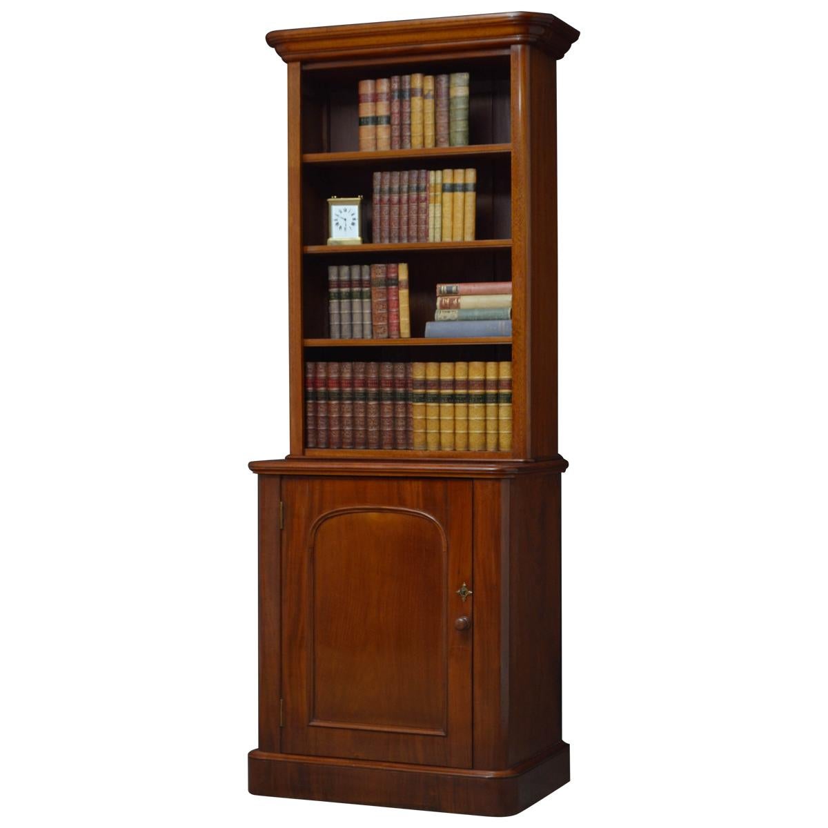 Slim Victorian Mahogany Bookcase