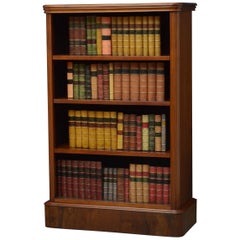 Antique Slim Victorian Open Bookcase in Walnut