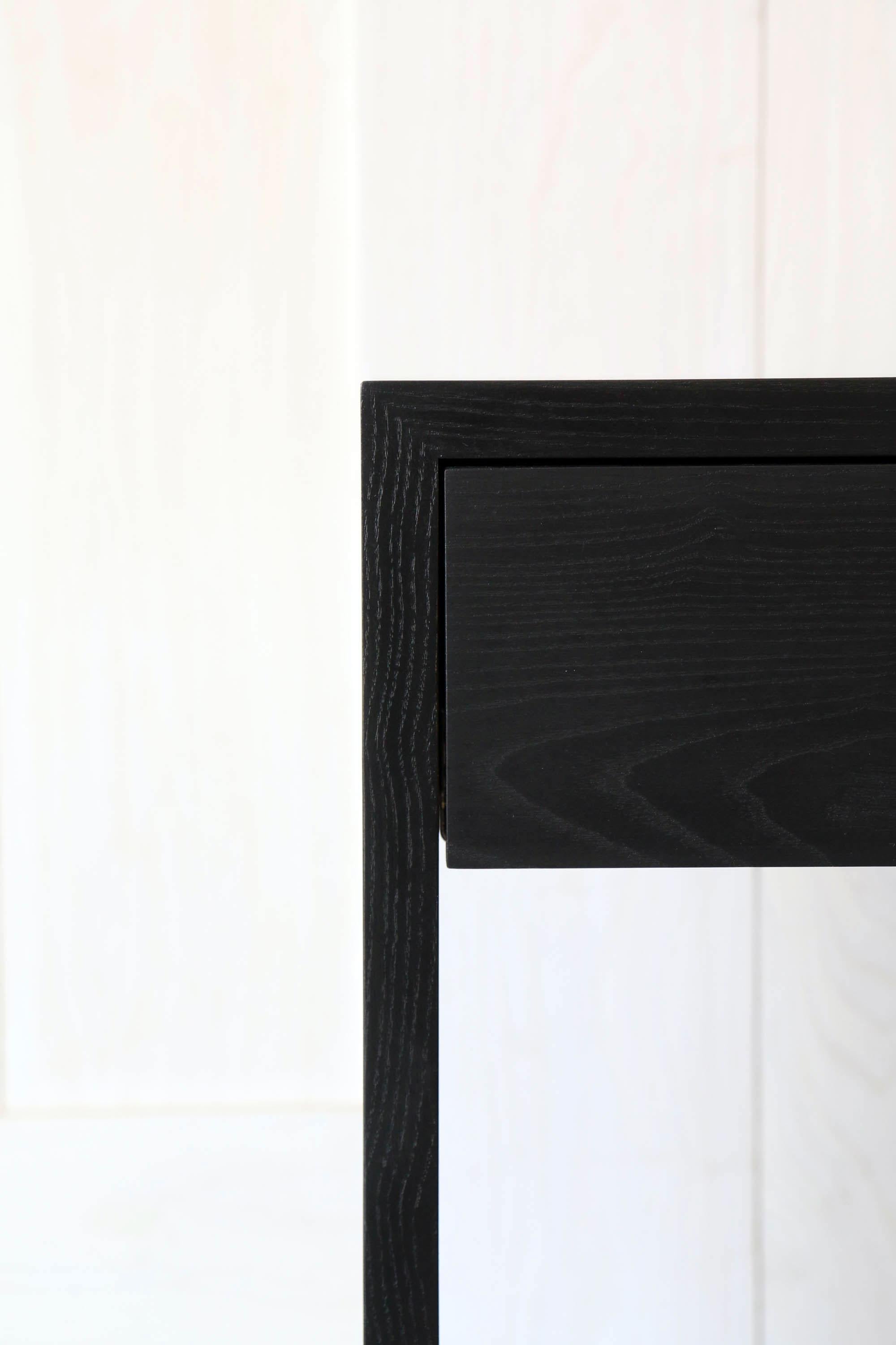 Modern Slim Wooden Bedside Cabinet with Drawer and Shelf For Sale