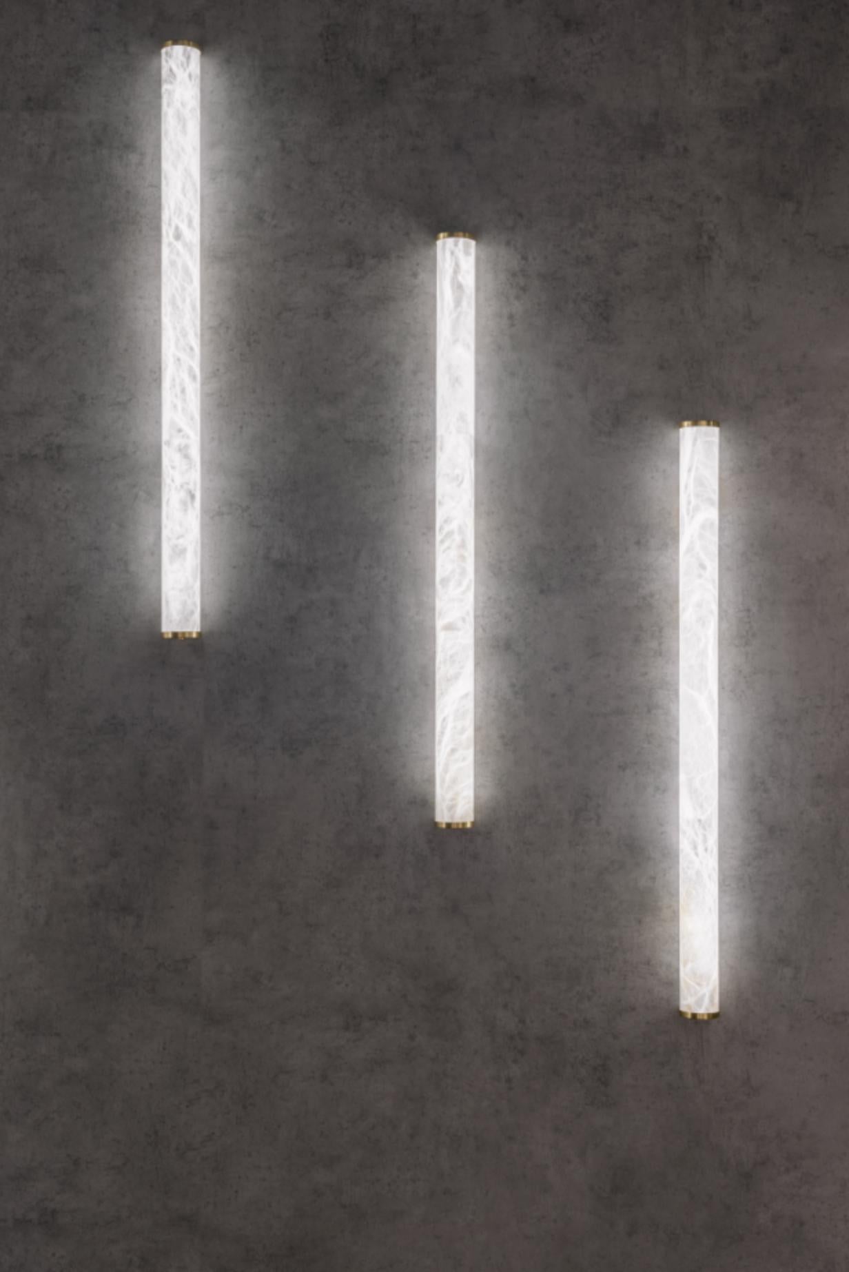 Post-Modern Slim WS 96 Wall Lamp by United Alabaster For Sale