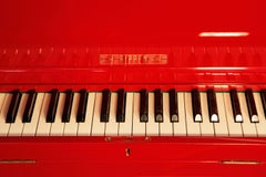 Slimline, 1950's, Rippen Grand Piano in Cherry Polyester with an Aluminium Case