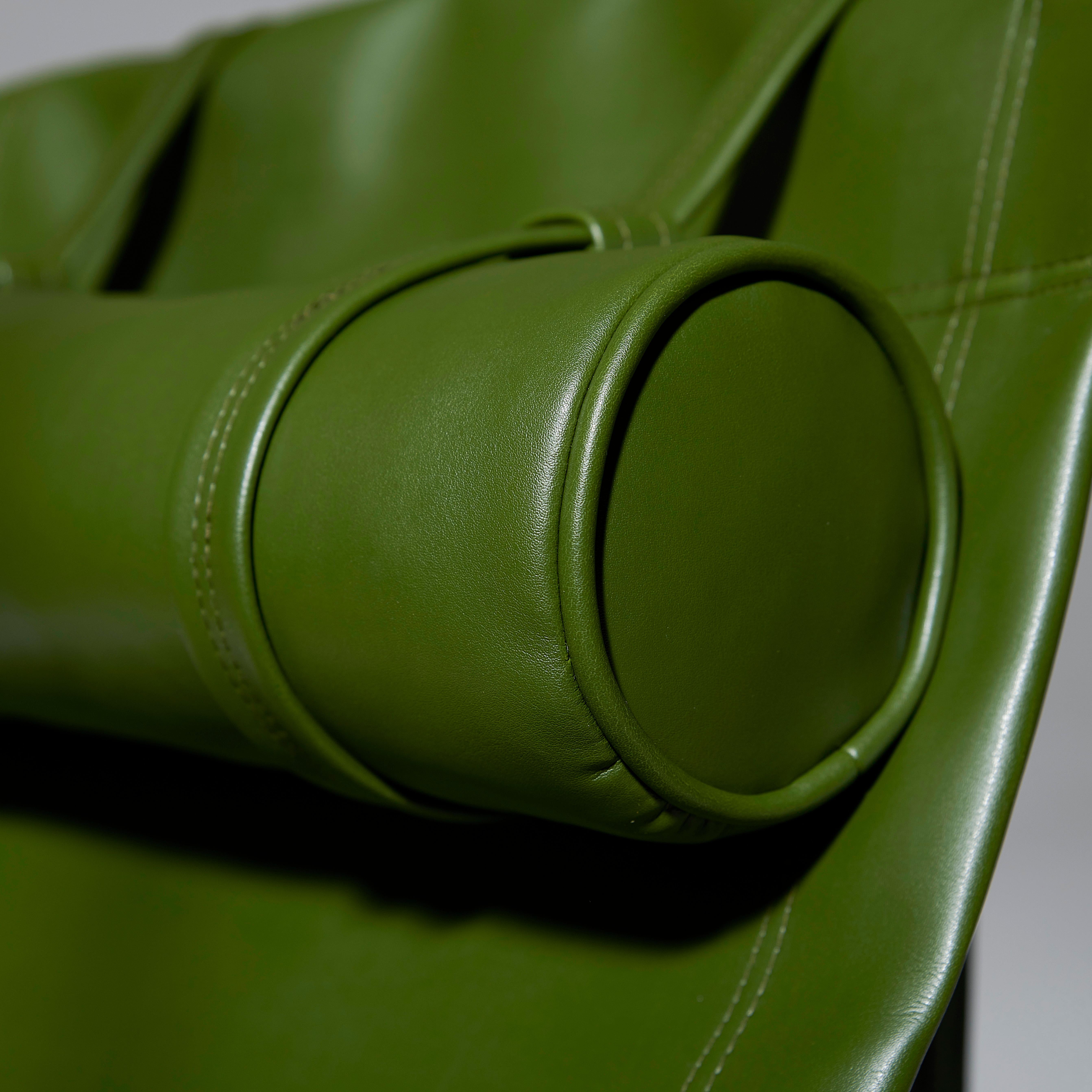 Modern Sling Cactus Vegan Leather Hanging Swing Seat, Green For Sale