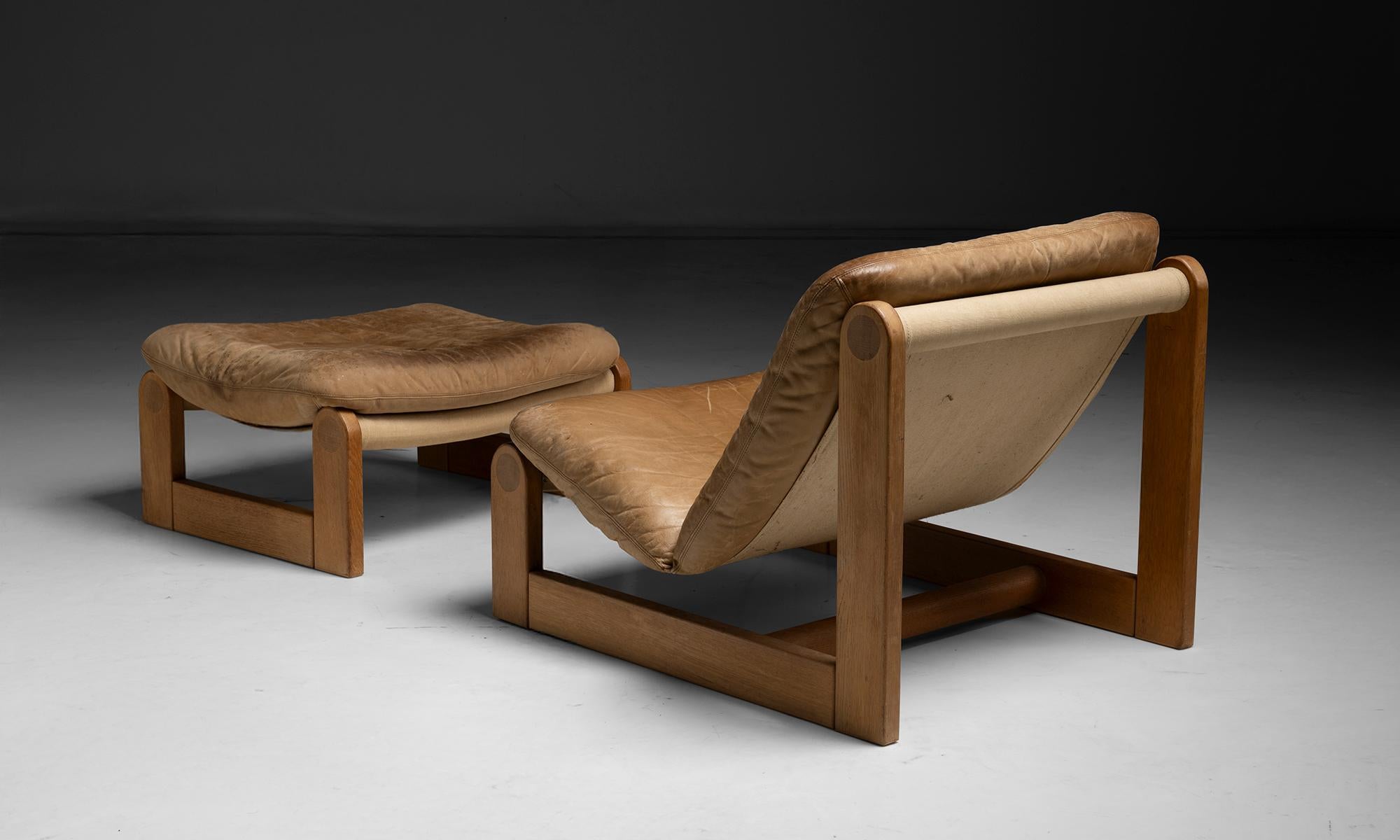 Silla Sling y Otomana, Francia circa 1970 en venta 3