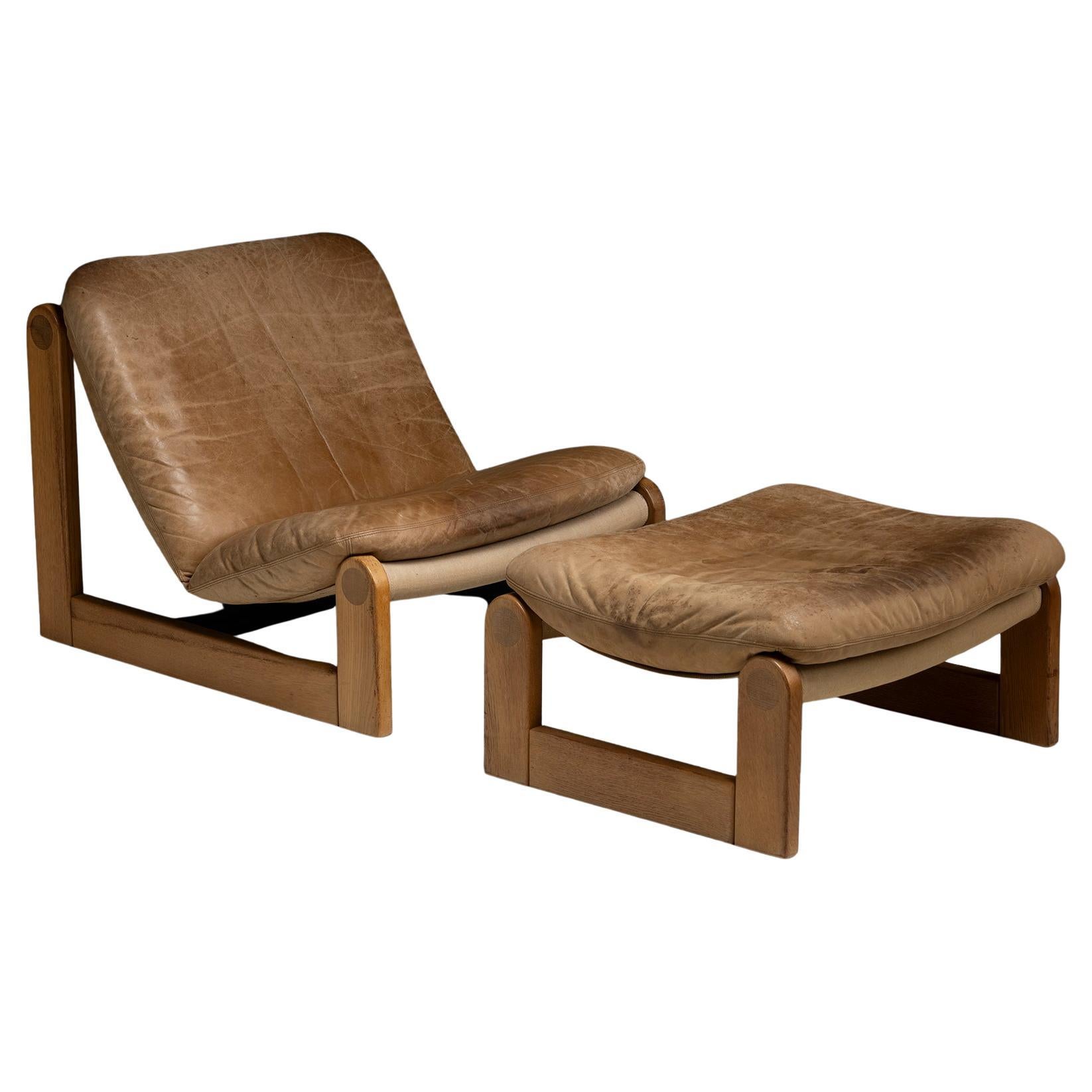 Silla Sling y Otomana, Francia circa 1970 en venta
