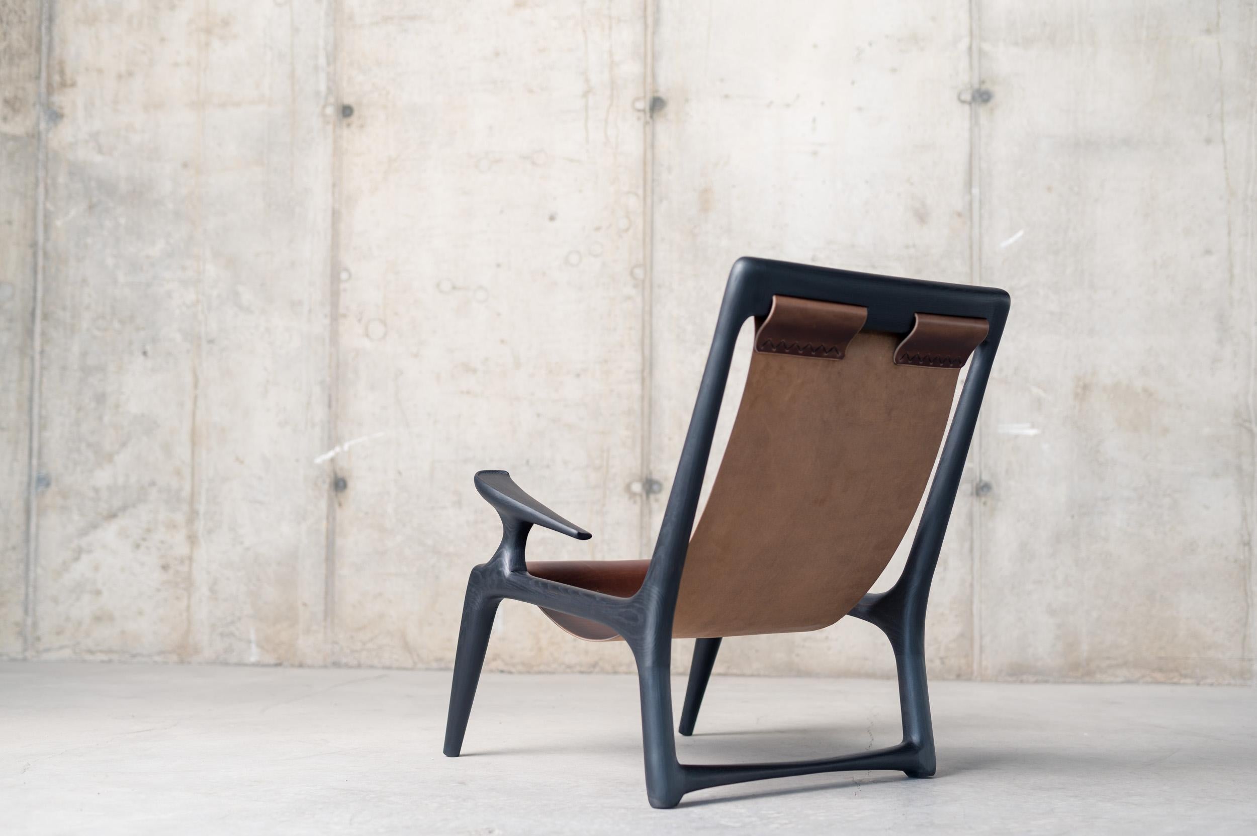 charcoal handcrafted chair