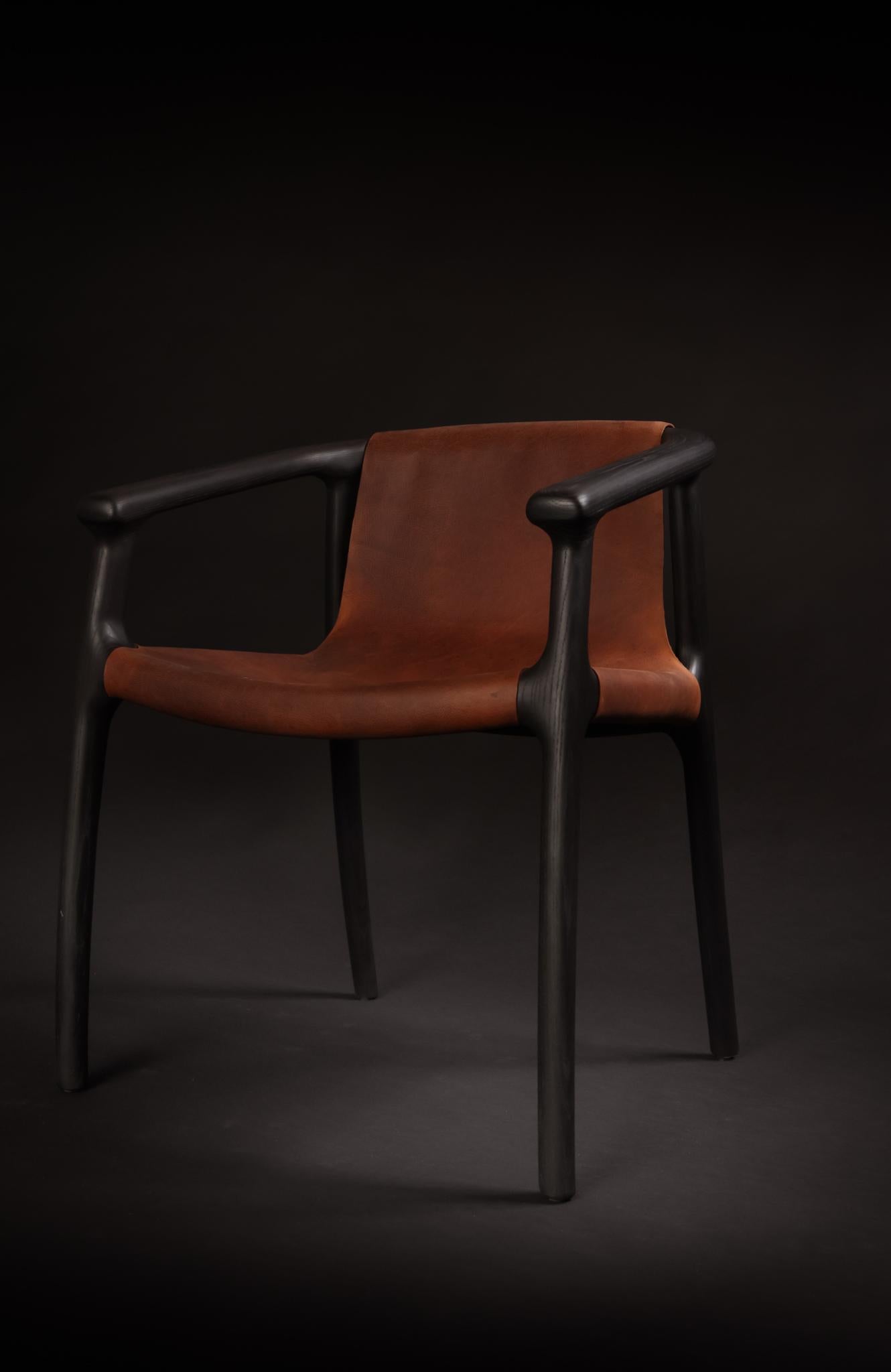 sling leather dining chair