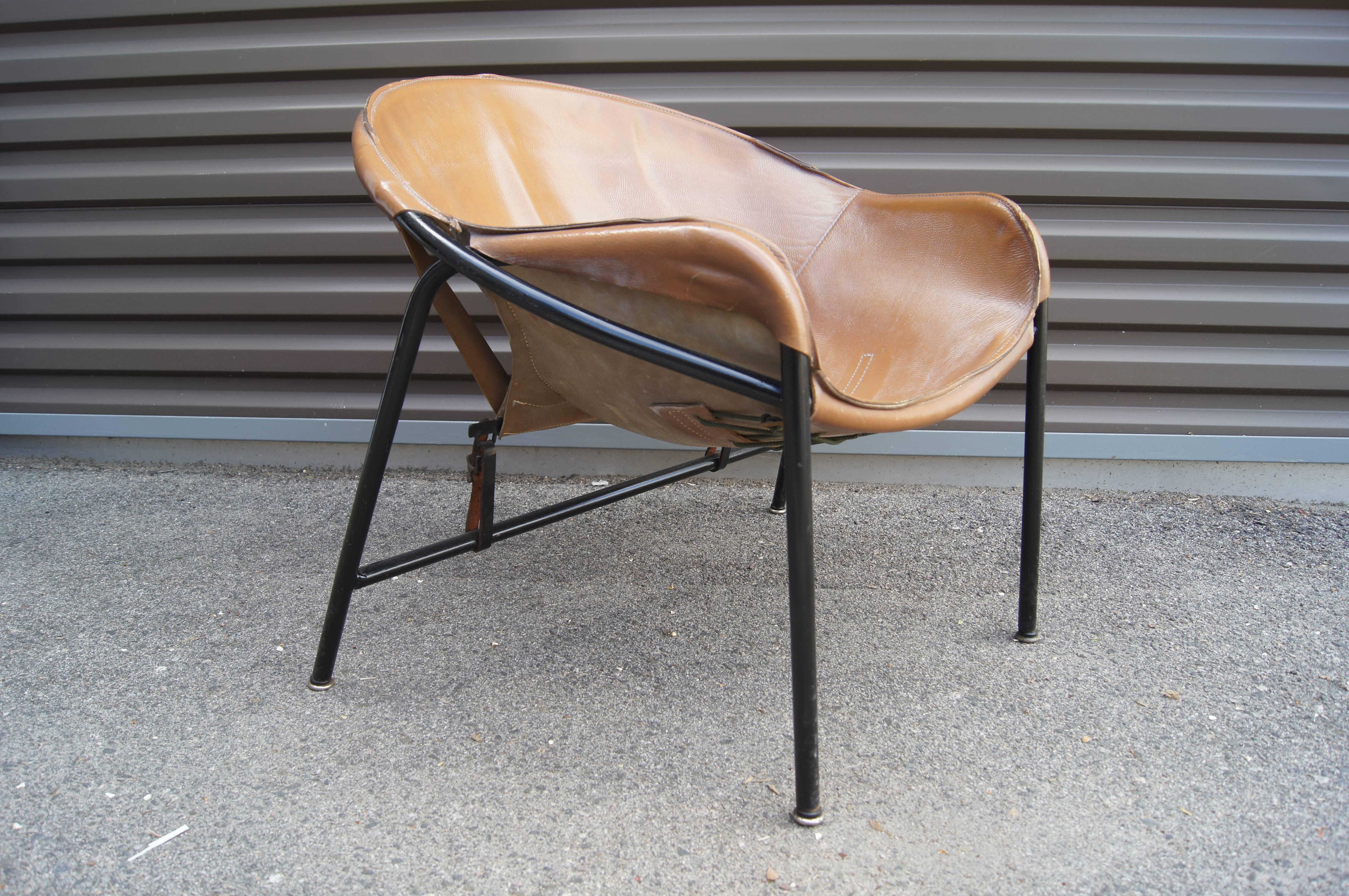 Scandinavian Modern Sling Chair, Model BO 360 by Erik Ole Jørgensen for Olaf Black For Sale