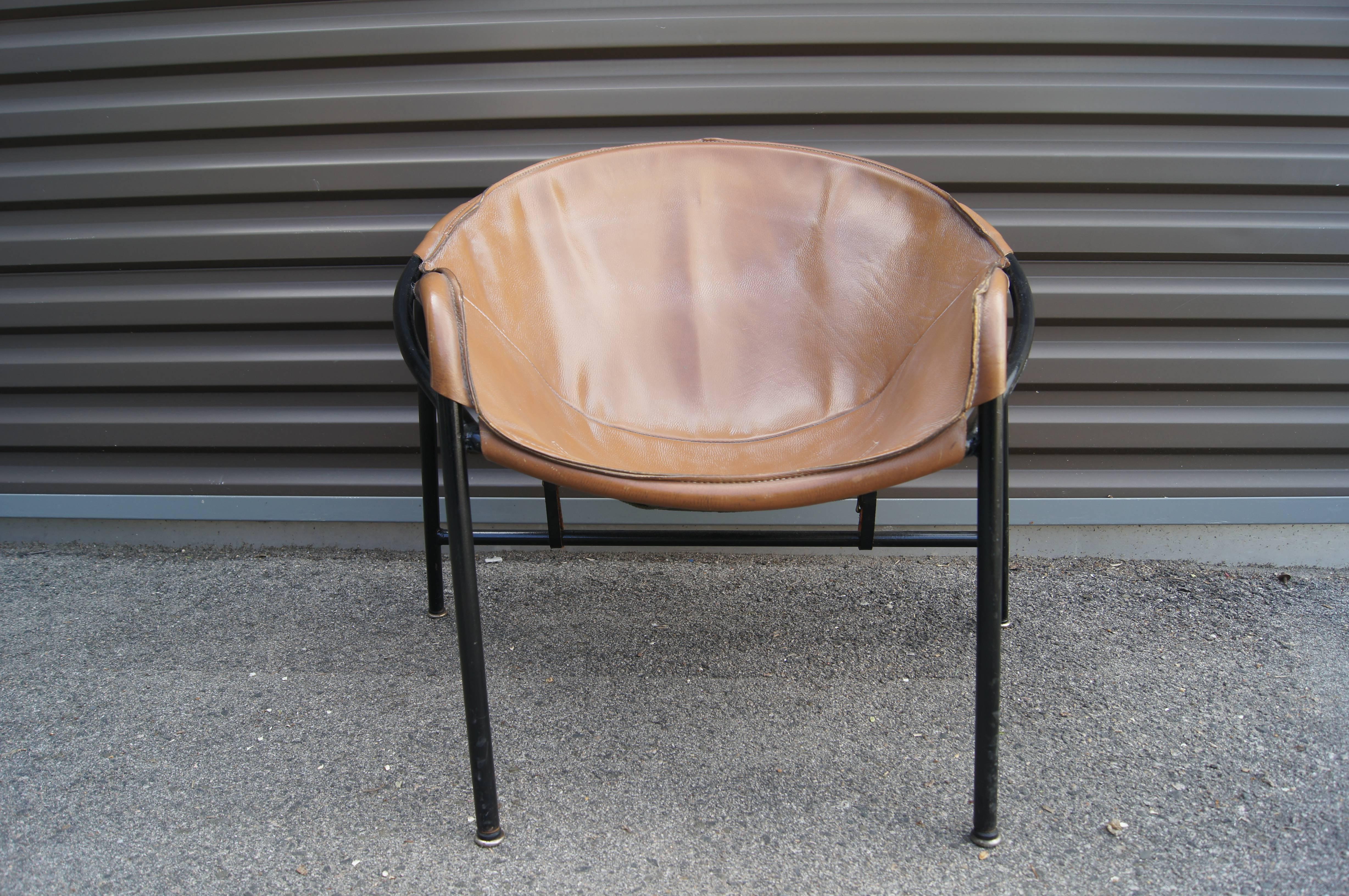 Enameled Sling Chair, Model BO 360 by Erik Ole Jørgensen for Olaf Black For Sale
