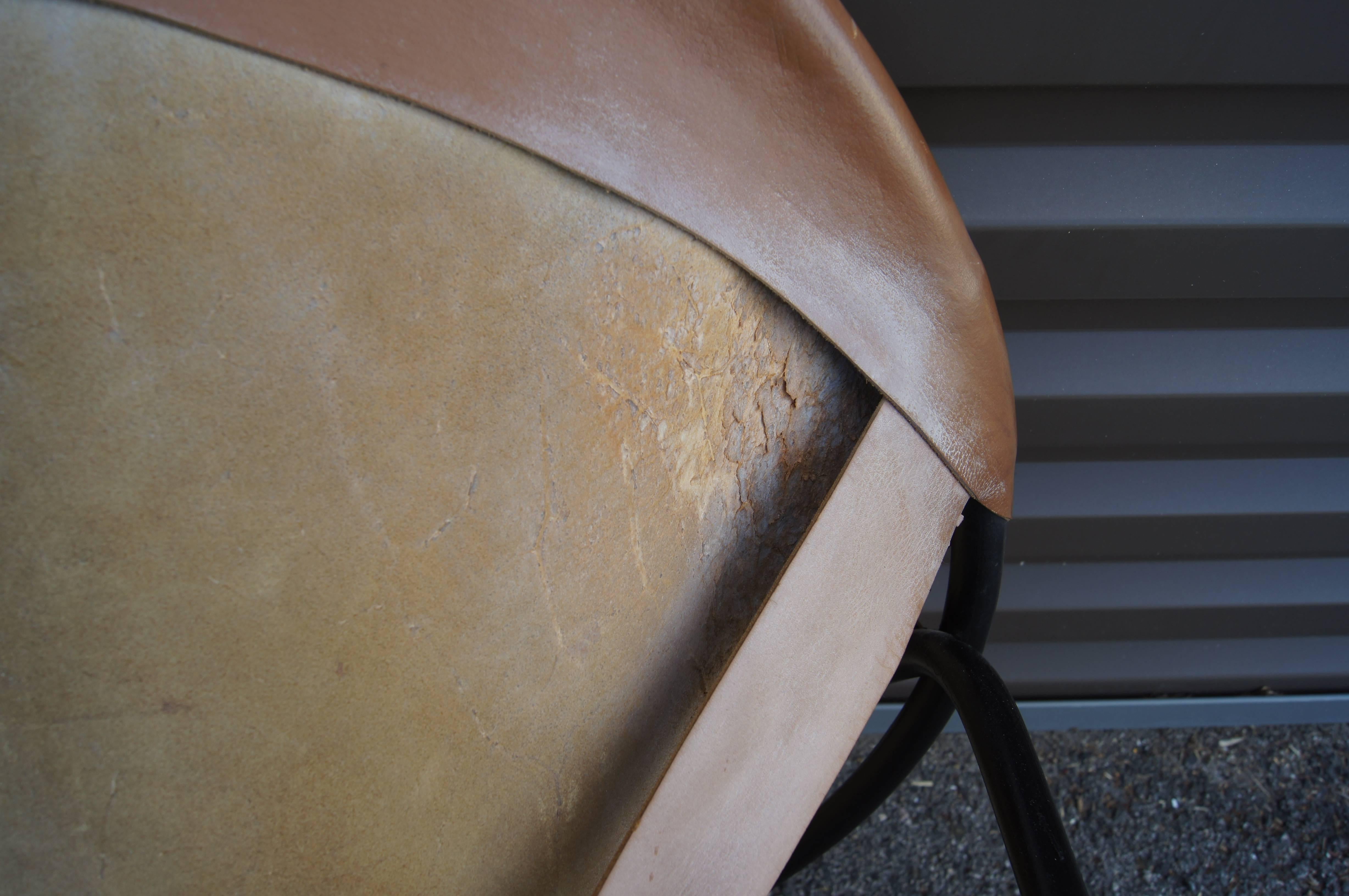 Leather Sling Chair, Model BO 360 by Erik Ole Jørgensen for Olaf Black For Sale