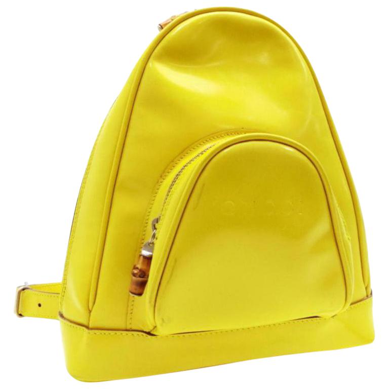 Sling Mini 231405 Yellow Patent Leather Backpack For Sale