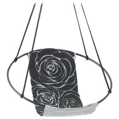 Sling Rose Grey Black Hand Stitched Genuine Leather