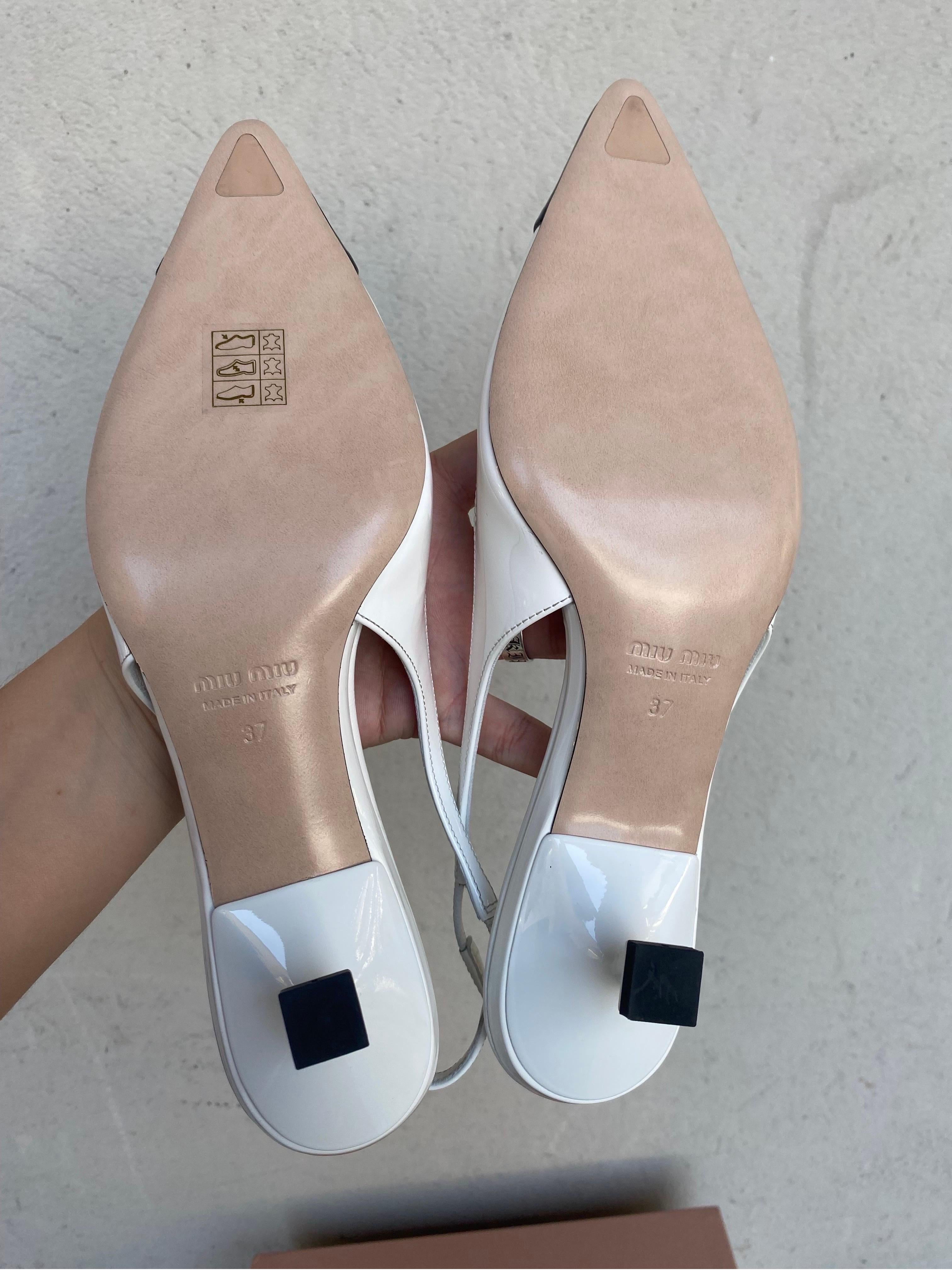 Slingback mules Miu Miu sandalo black & white 1