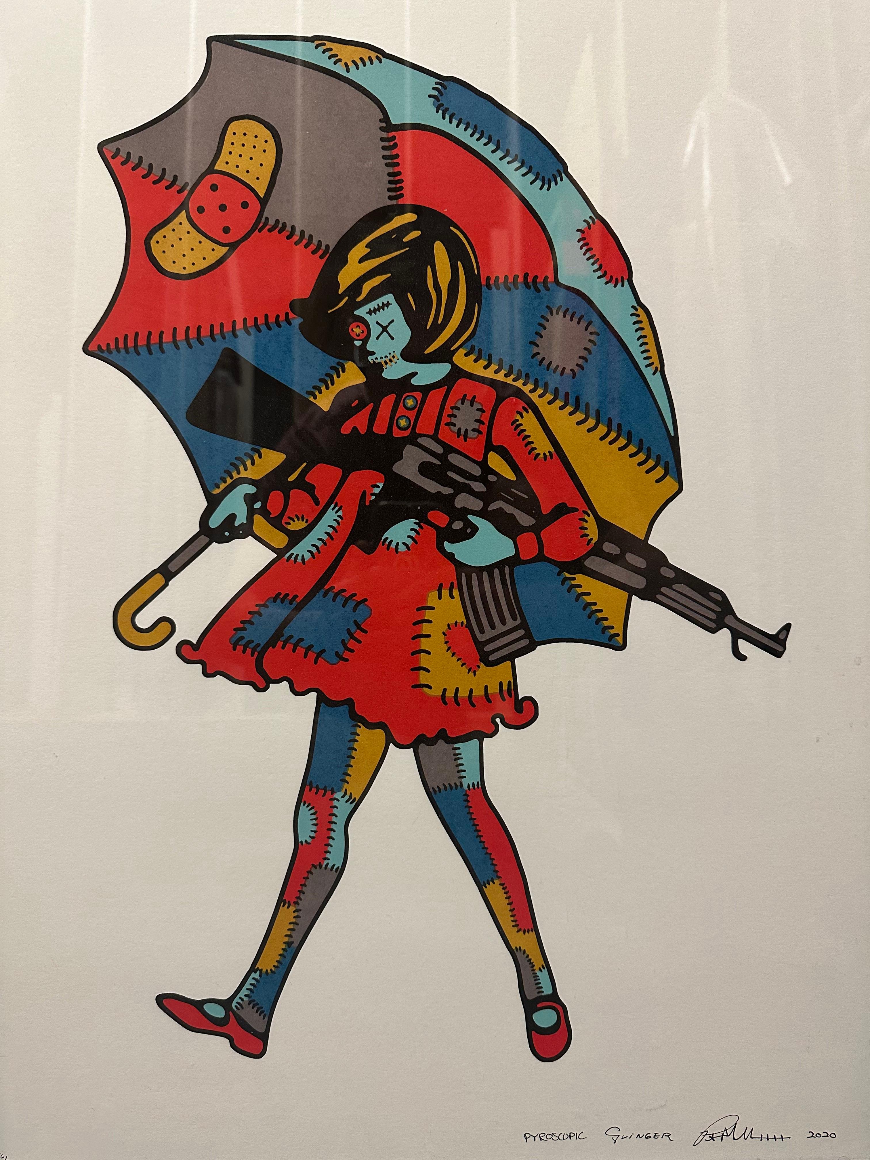 Ragazza d'assalto I. Muller (Ed. 46/50) - Print di Slinger x Pyroscopic x Muller