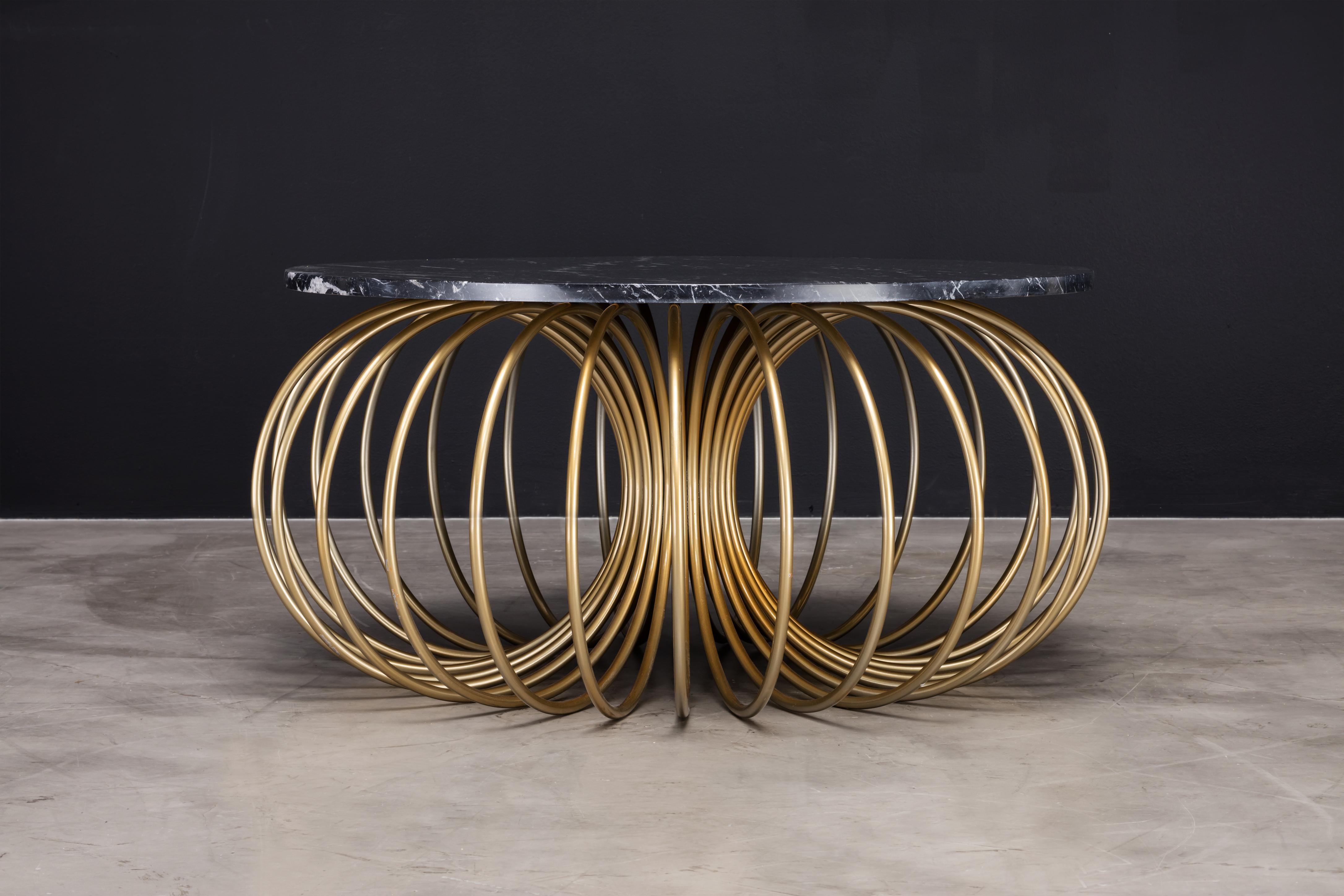Modern Slink Coffee Table, Nero Marquina Marble Showroom Sample