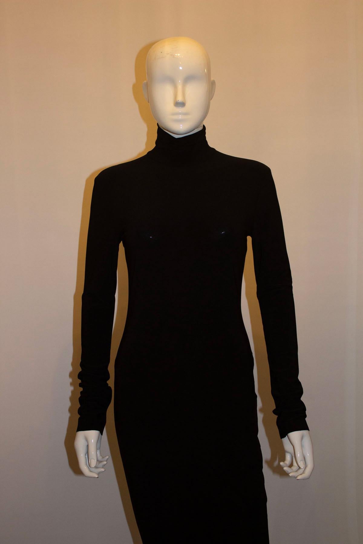 Slinky Black Norma Kamali Evening Dress In Good Condition For Sale In London, GB