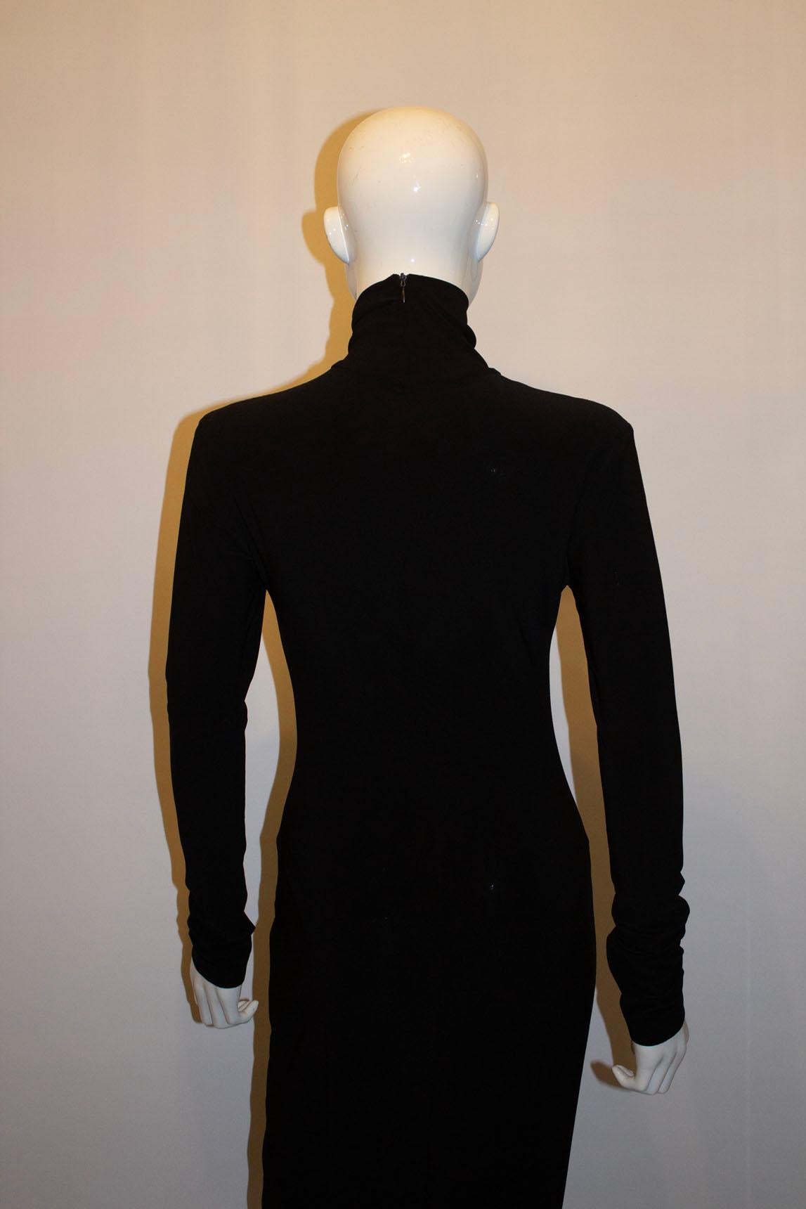 Women's Slinky Black Norma Kamali Evening Dress For Sale