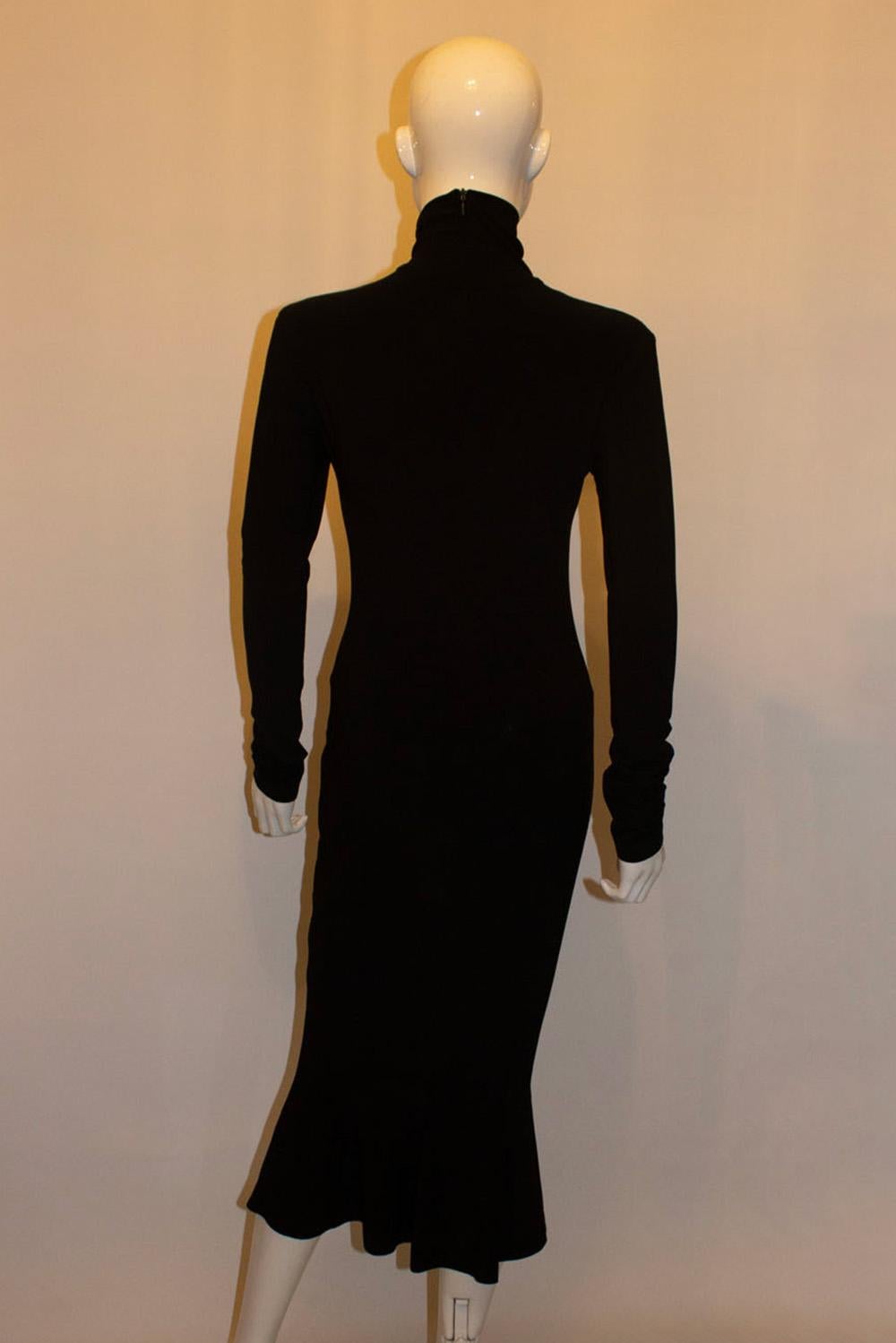 Slinky Black Norma Kamali Evening Dress For Sale 1