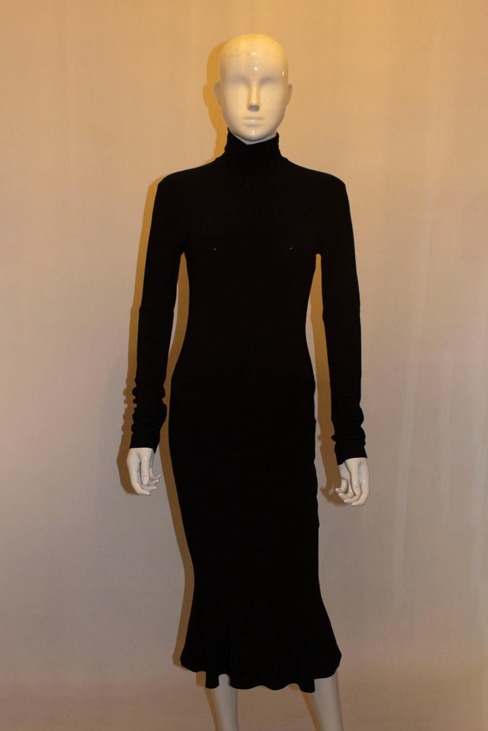 Slinky Black Norma Kamali Evening Dress For Sale 2