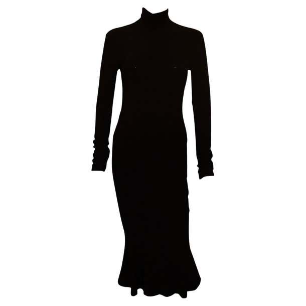 Slinky Black Norma Kamali Evening Dress For Sale at 1stDibs
