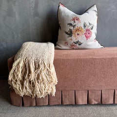 Slip Covered Bench in 100% Pure Linen with Pleated Skirt Detail