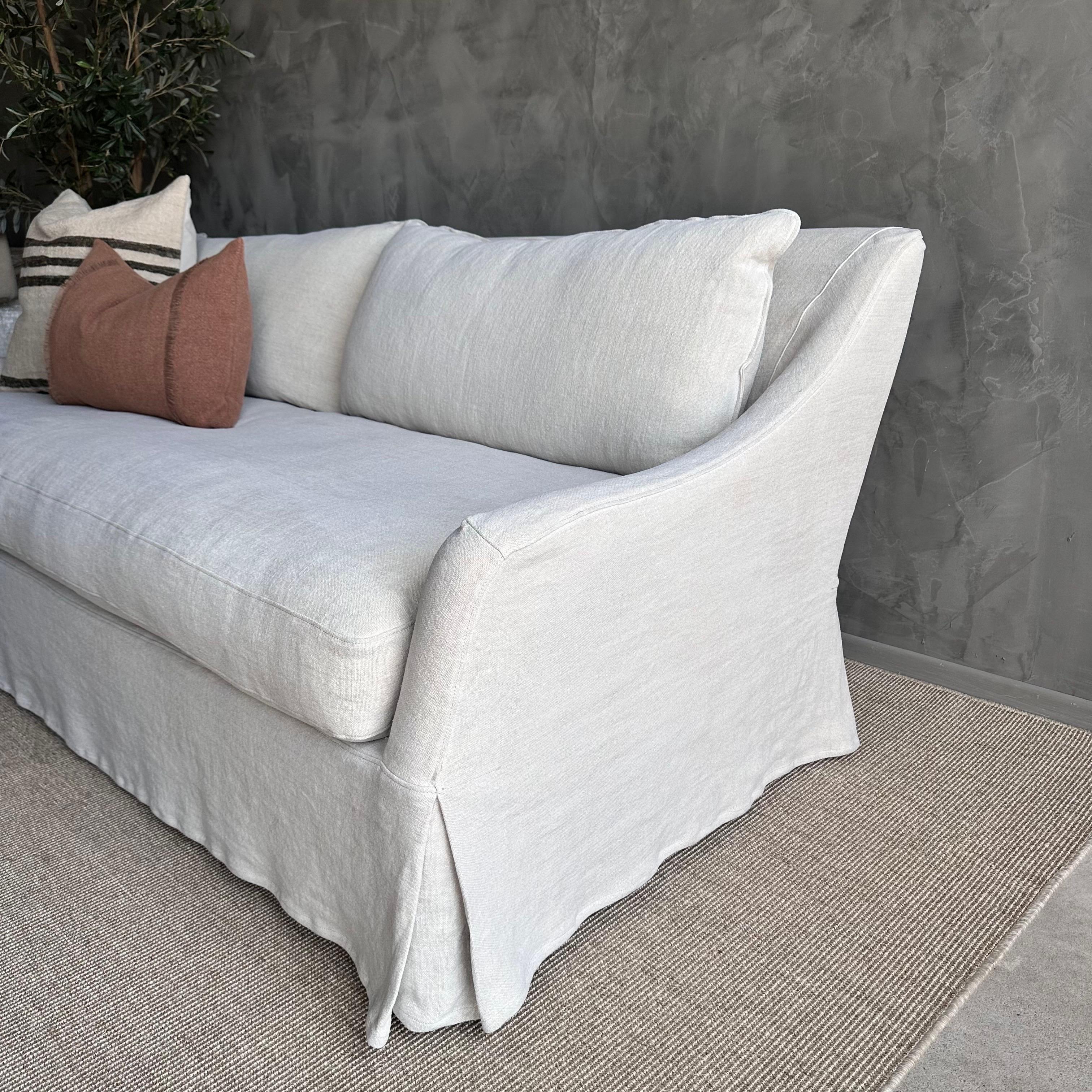 XXIe siècle et contemporain Canapé lavé à la pierre avec coussin de siège enveloppant en duvet en vente