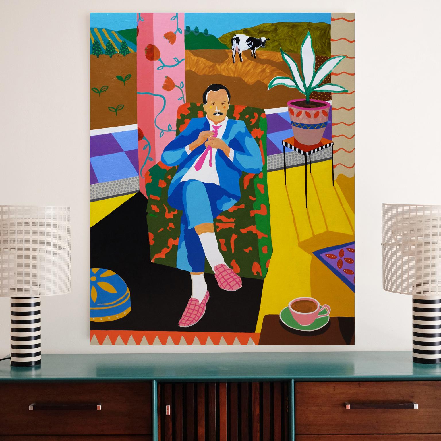 British 'Slip into Something More Comfortable' Portrait Painting by Alan Fears Pop Art