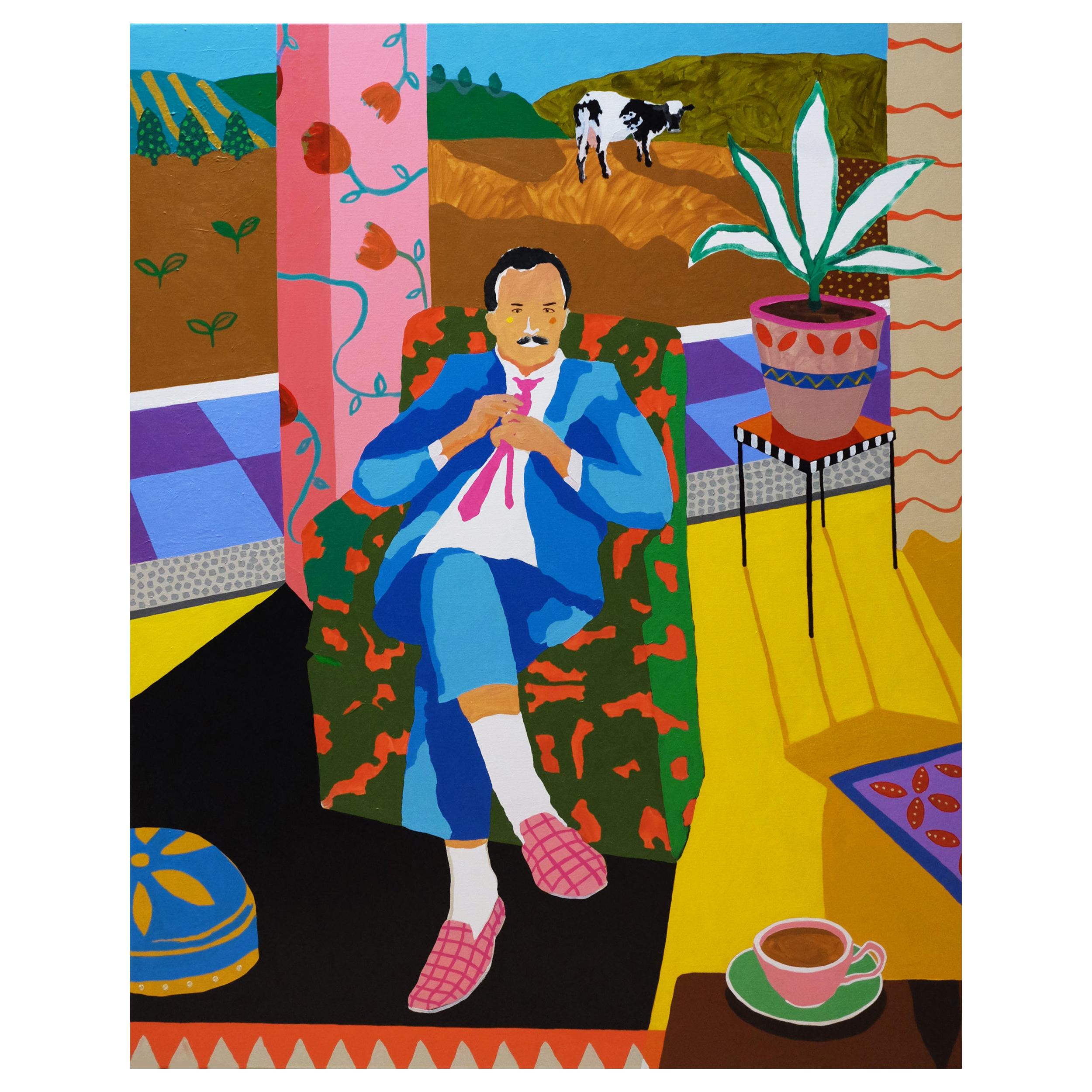 'Slip into Something More Comfortable' Portrait Painting by Alan Fears Pop Art