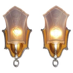 Apliques de Pantalla Deslizante con Corona y Escudo 4 pr disponibles precio por pr luces vintage