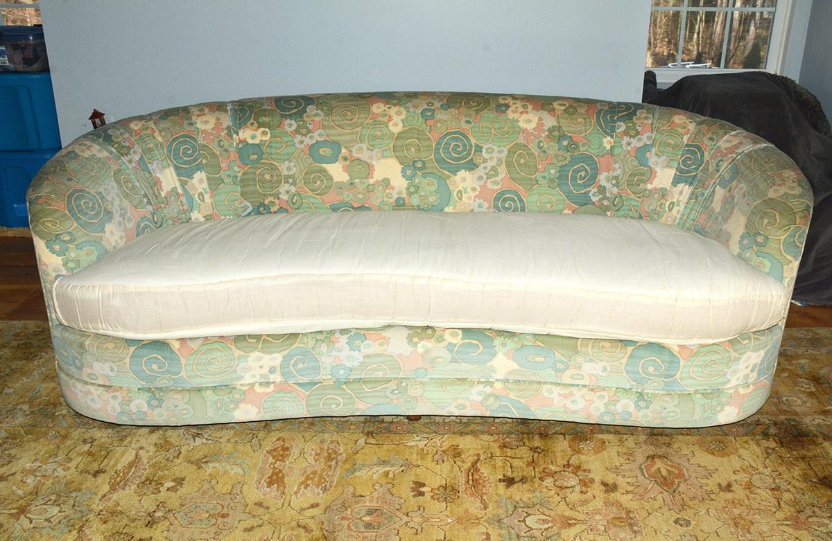 Slipcovered Curved Sofa 2