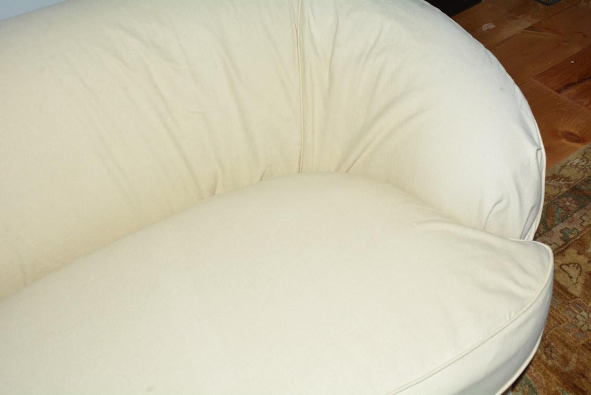 Slipcovered Curved Sofa 5