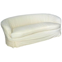 Slipcovered Curved Sofa